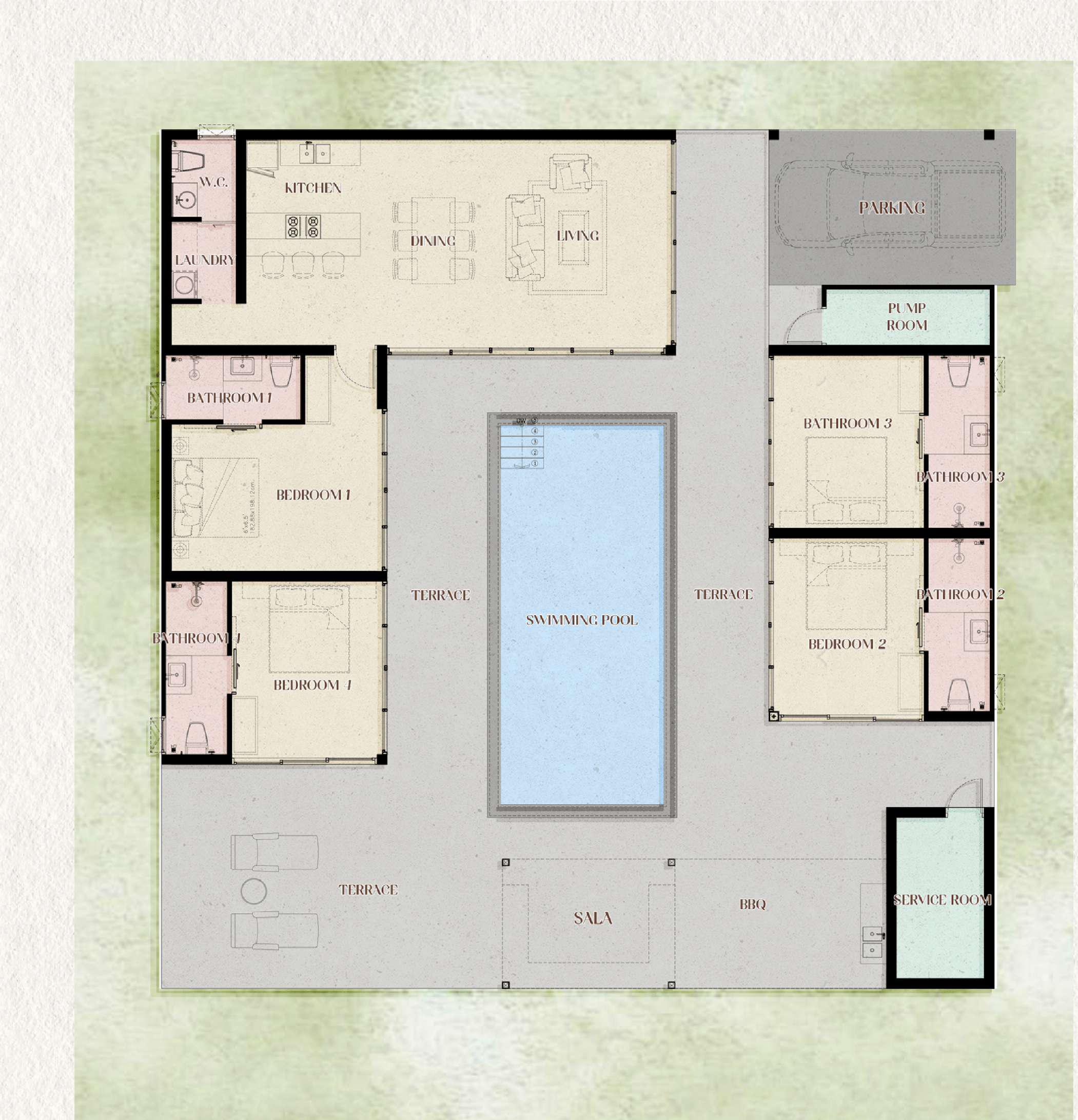 Nadi Villa – Leasehold Mediterranean 3 Bedroom Garden Pool Villa in Chaweng: Nadi Villa – Leasehold Mediterranean 3 Bedroom Garden Pool Villa in Chaweng