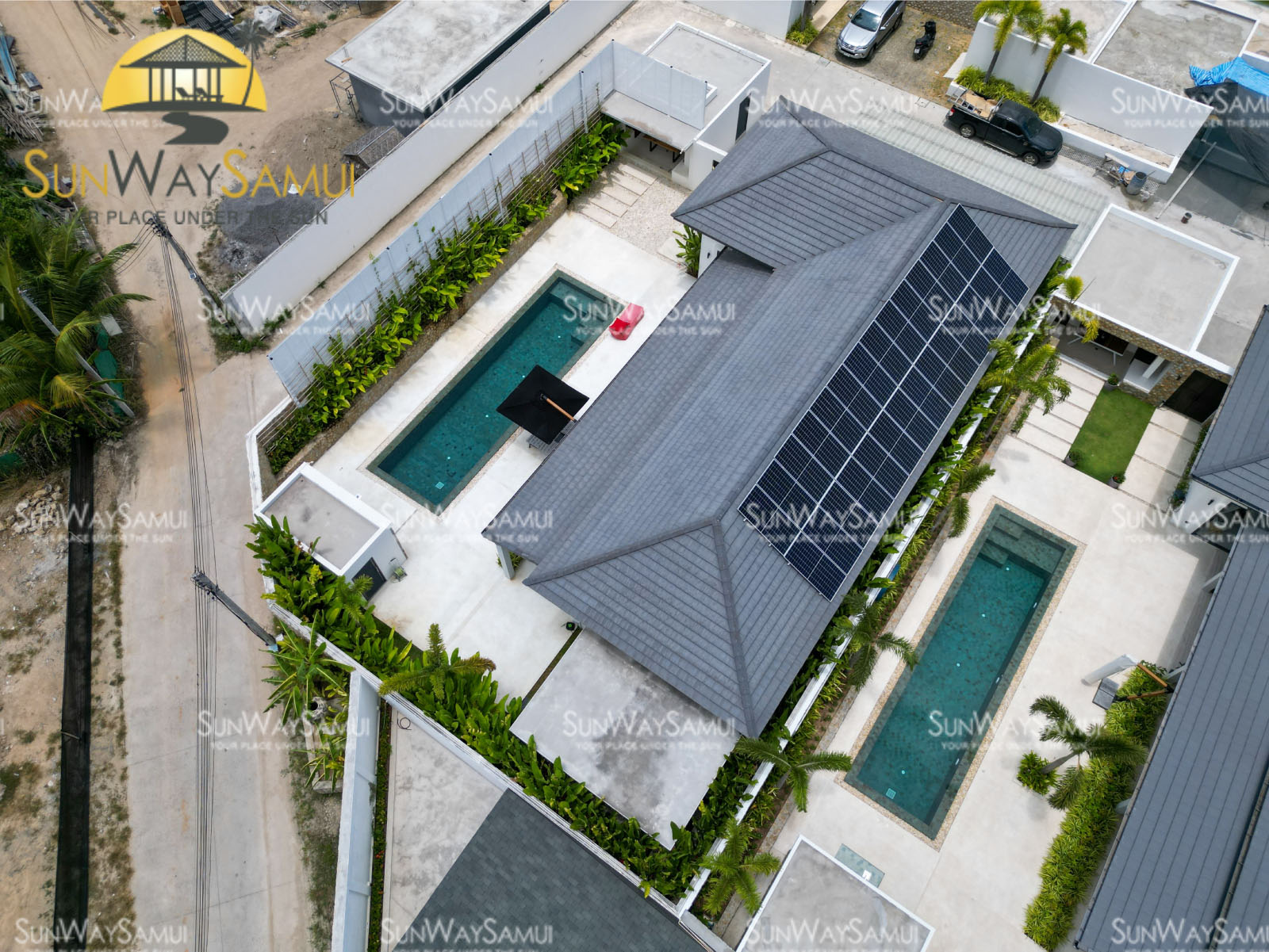 Tropical Balinese 4 Bedroom Garden Pool Villa in Maenam for Sale