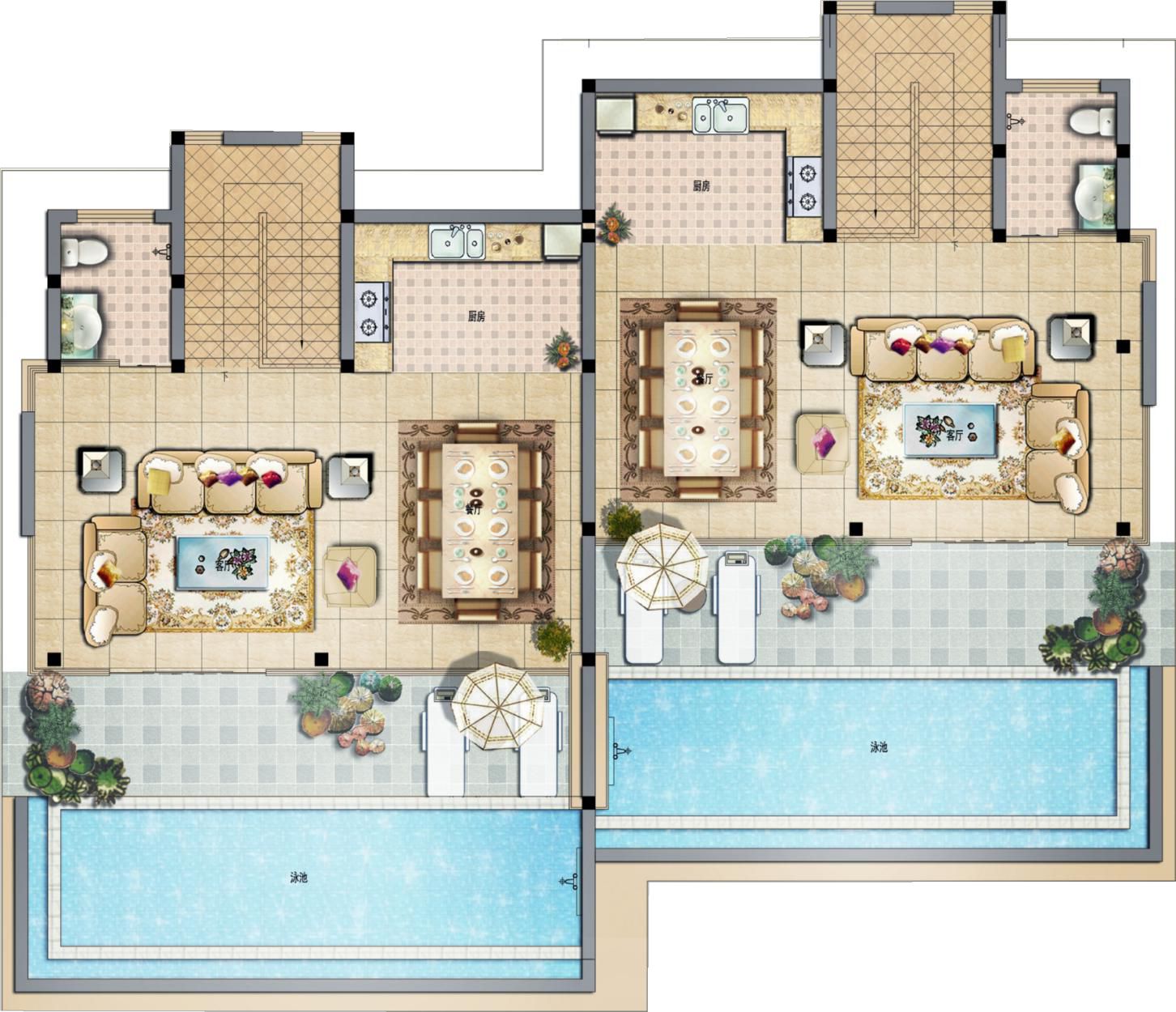 The Wave 2 - Modern 3 Bedroom Semi-Detached Seaview Pool Villa in Chaweng Noi for sale