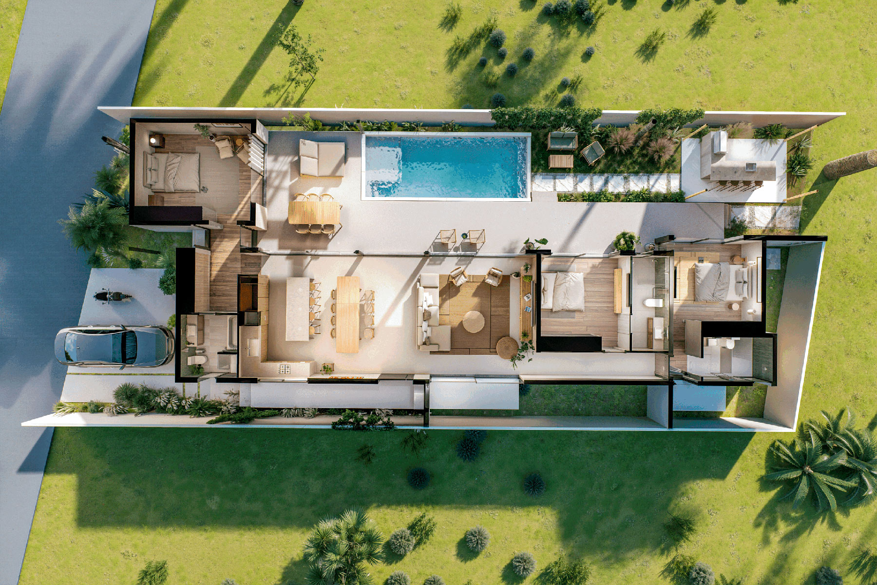 TRIO – Tropical 3 Bedroom Garden Pool Villa in Fishermen’s Village for Sale: TRIO – Tropical 3 Bedroom Garden Pool Villa in Fishermen’s Village for Sale