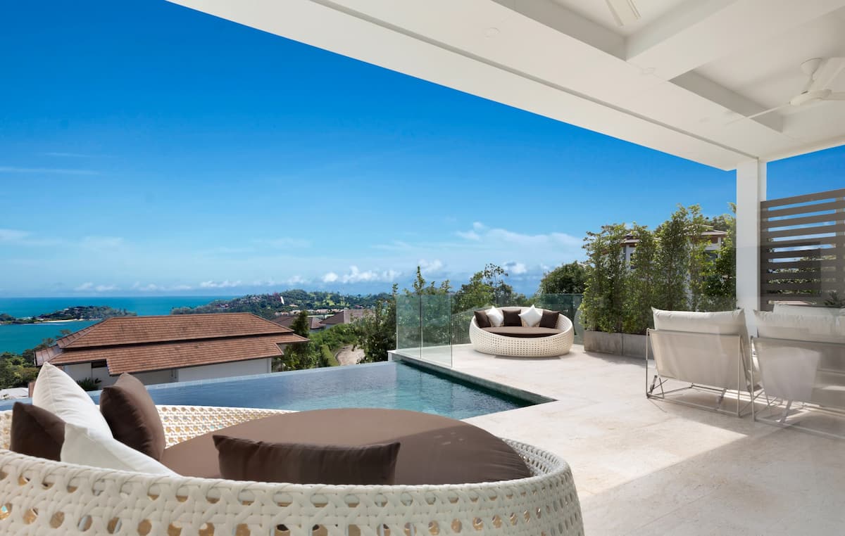 Trendy 4 Bedroom Seaview Pool Villa in Choeng Mon for sale