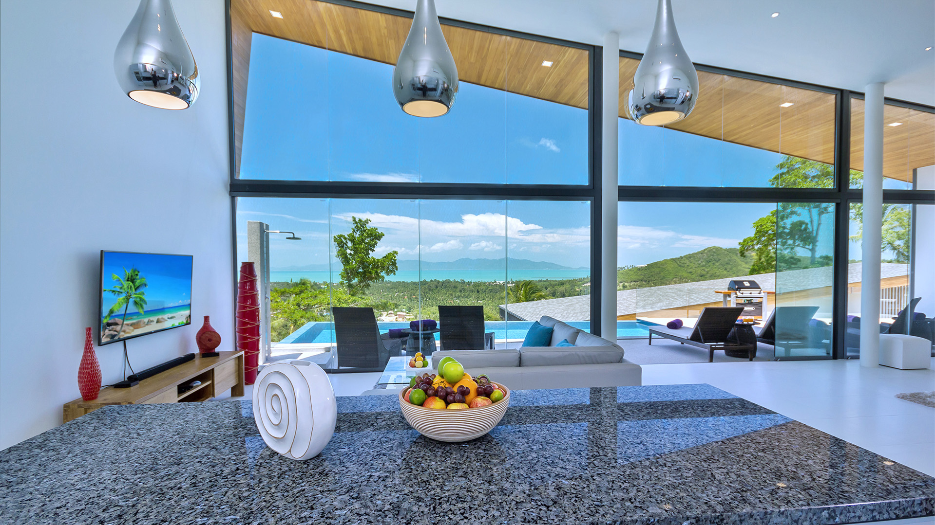 Supreme 4+1 Bedroom Seaview Pool Villa in Maenam for Sale