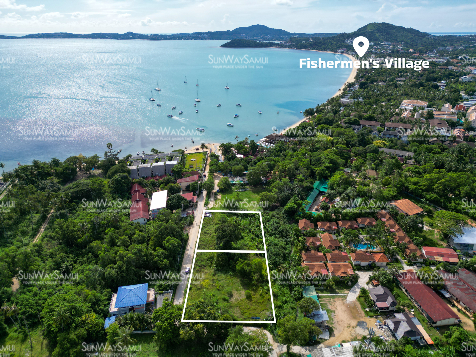 An excellent land plot on the West side of Bophut beach in Koh Samui. 