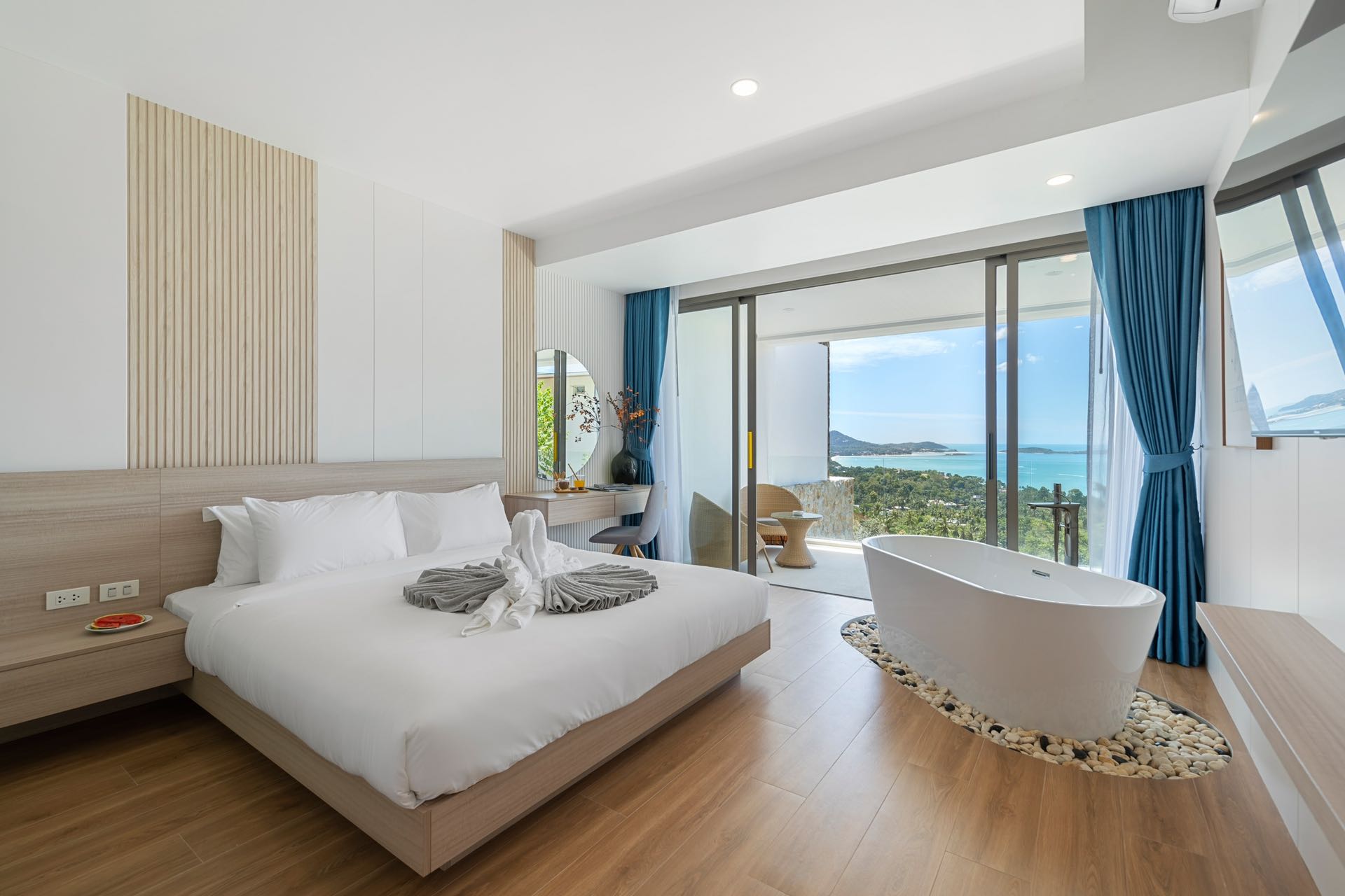 (SOLD) Urbane 3 Bedroom Semi-detached Seaview Pool Villa in Chaweng Noi for sale