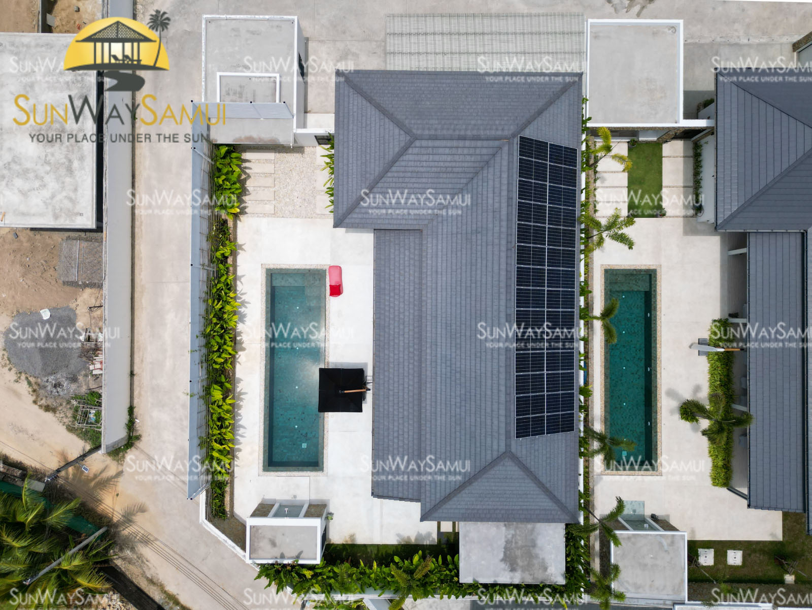 Tropical Balinese 4 Bedroom Garden Pool Villa in Maenam for Sale