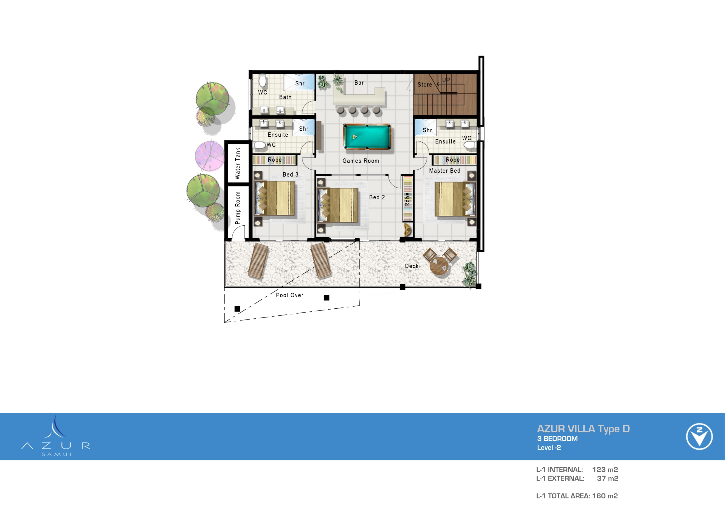 Azur Samui – Attractive 3 Bedroom Seaview Pool Villa in Maenam for sale