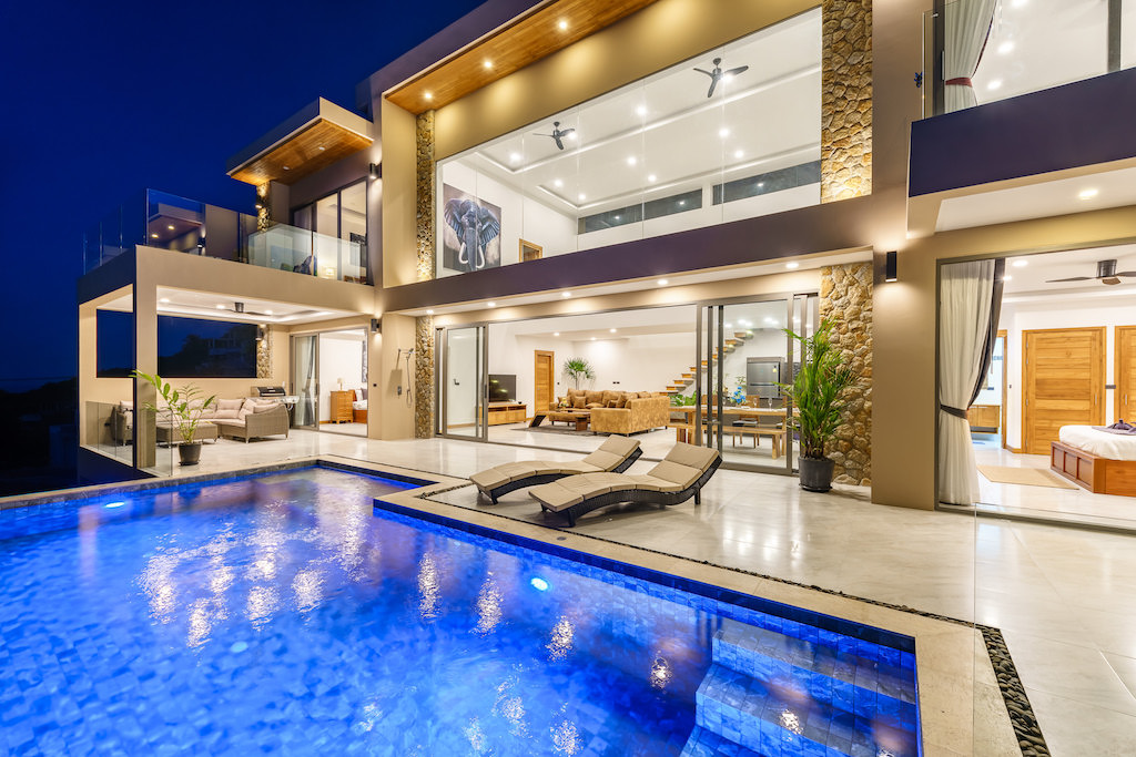 Majestic 4 Bedroom Seaview Pool Villa in Chaweng Noi for Sale