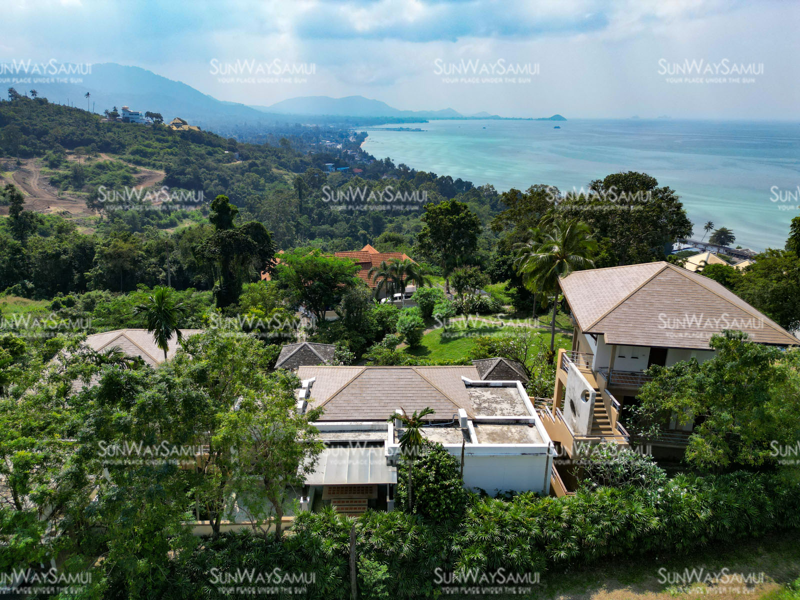 Multi-Building 8+1 Bedroom Seaview Pool Villa with Large Garden in Bang Makham for sale