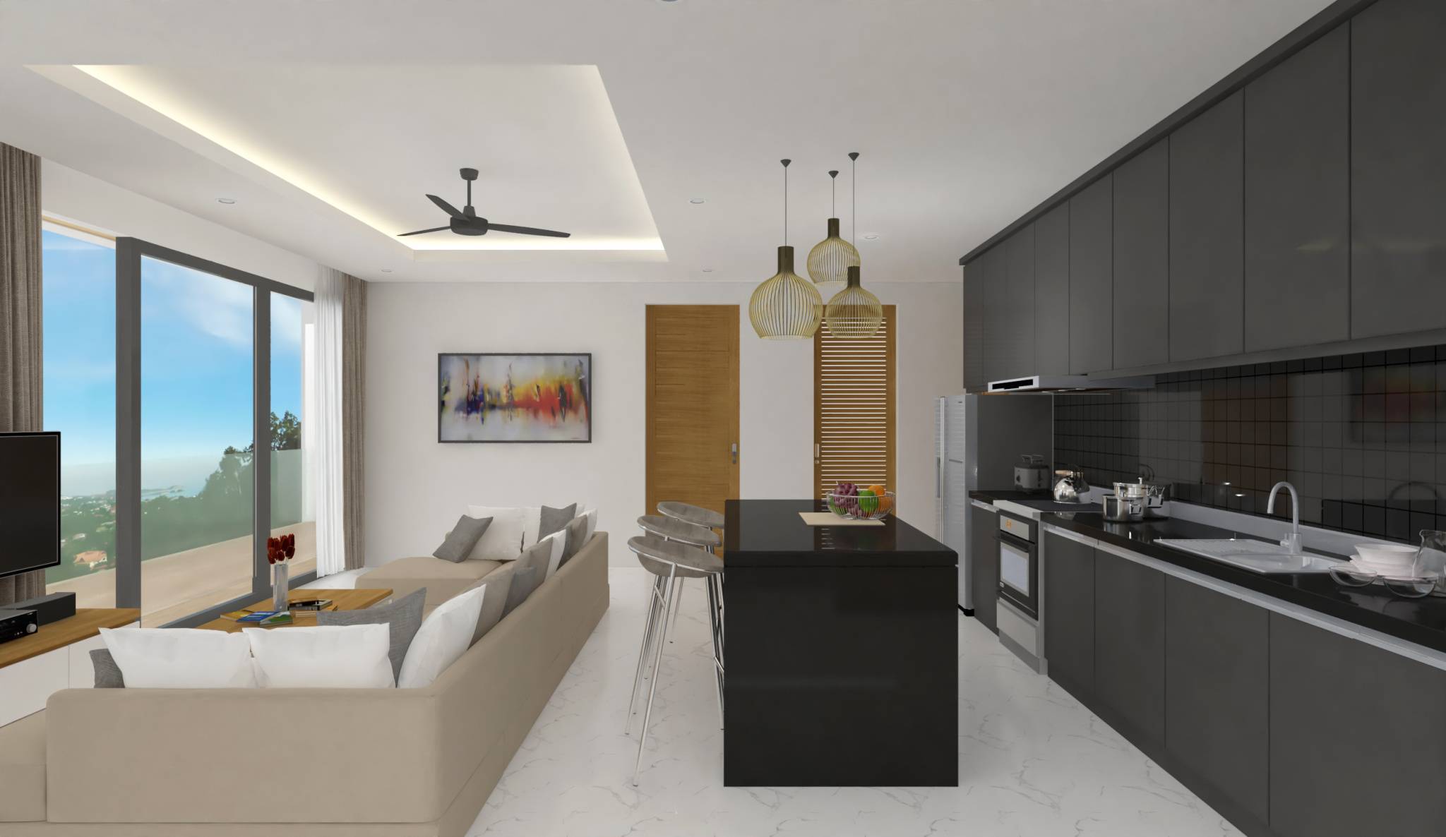 (SOLD) 1-2 Bedroom Sea View Apartments with plunge pool for sale, Lamai