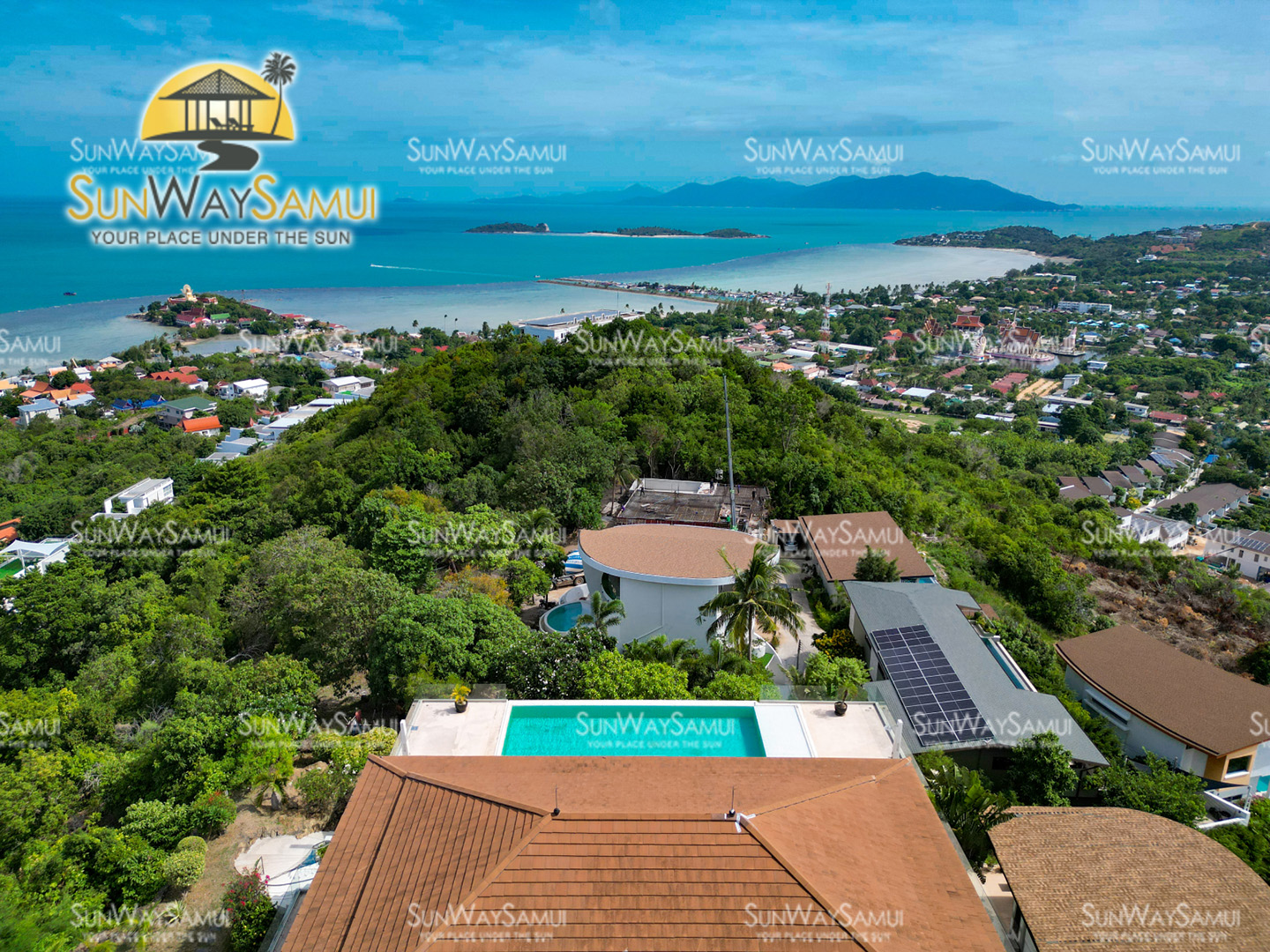 (PRICE REDUCED!) Hilltop Villa with 360-Degree View – 5 Bedroom Villa with Renovation Potential in Plai Laem for Sale