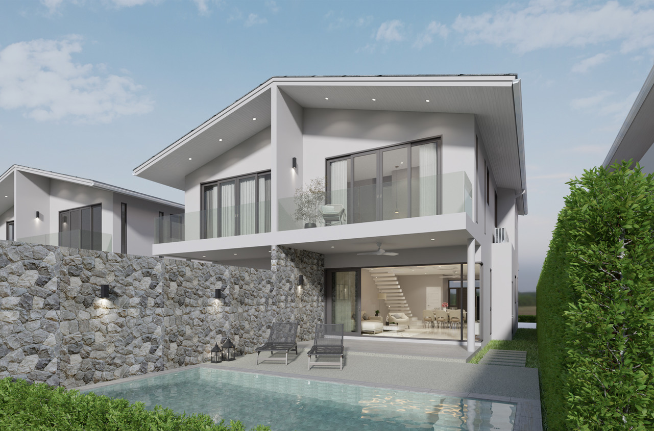 (SOLD) The Hideaway - 3 Bedroom Semi-Detached Pool Villa in Bophut for sale 