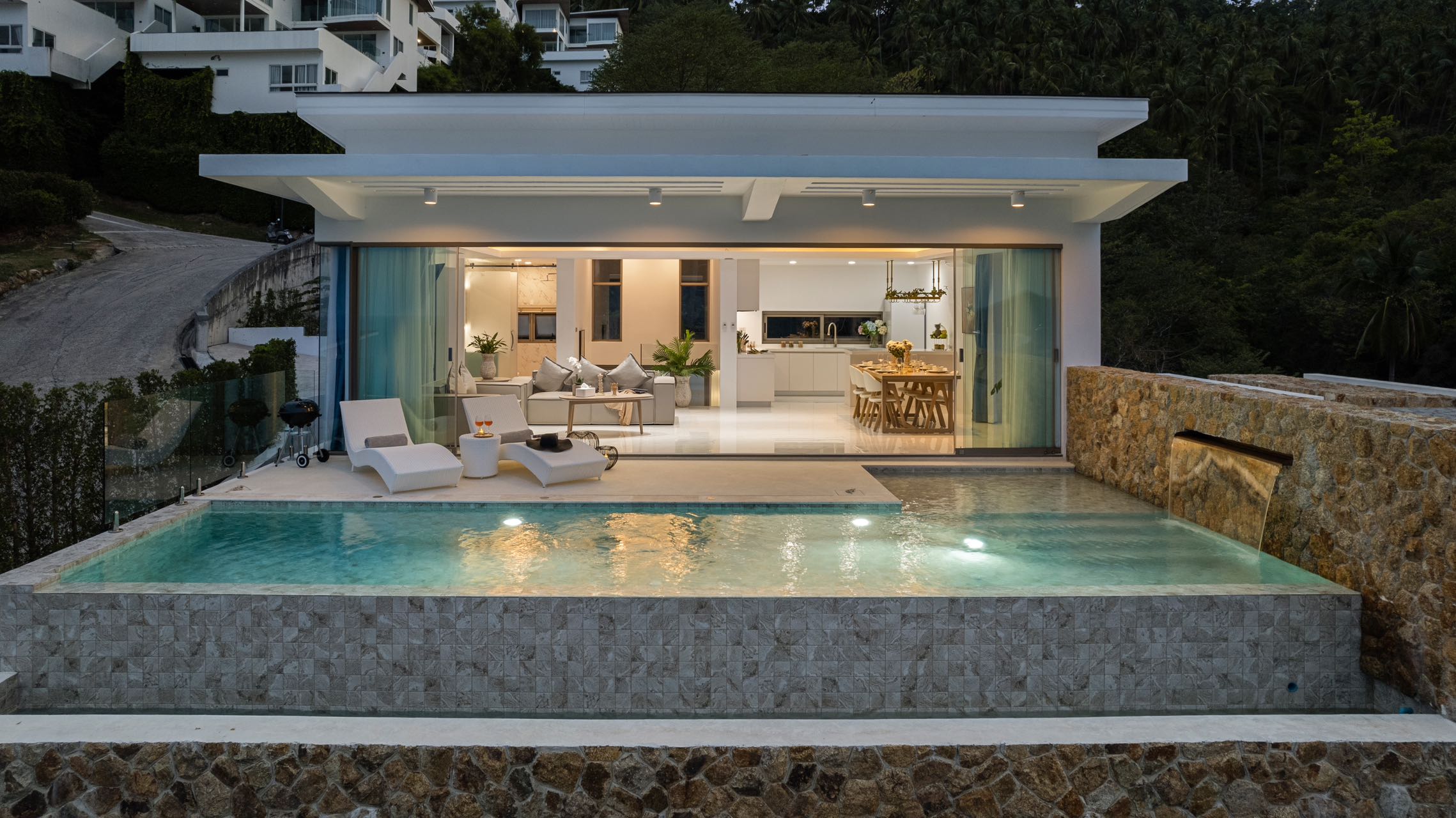 (SOLD) Urbane 3 Bedroom Semi-detached Seaview Pool Villa in Chaweng Noi for sale