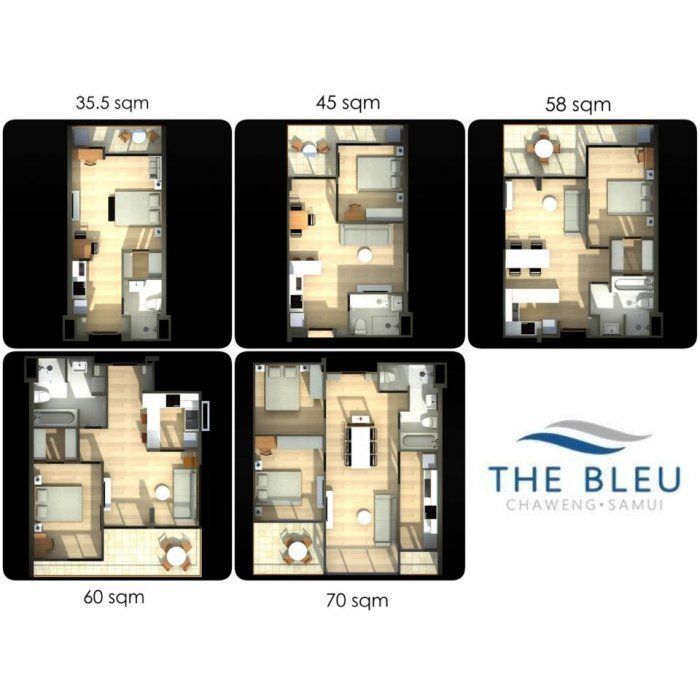 One bedroom apartment in The Bleu complex (Chaweng)