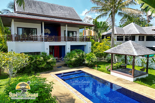 Villas "Comfortable 3 Bedroom Garden Pool Villa with 800 sqm land in Maenam for sale" 3 bedrooms, garden, private pool, walking distance to the beach, district Maenam, sale for 8 900 000 baht