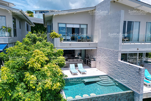 Villas "Nautical 4+1 Bedroom Seaview Semi-Detached Pool Villa in Plai Laem for sale" 5 bedrooms, garden, gym, private pool, sea view, walking distance to the beach, district Plai Laem, sale for 32 000 000 baht
