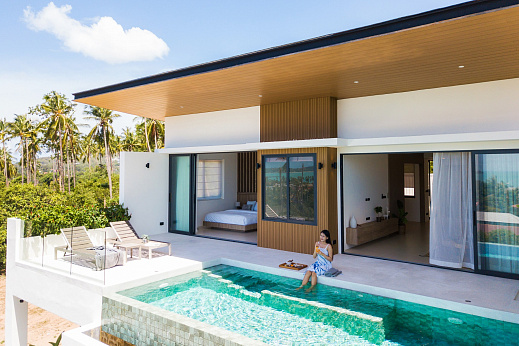 Villas "Prominent 3 Bedroom Seaview Pool Villa in Fishermen’s Village for sale" 3 bedrooms, private pool, sea view, walking distance to the beach, district Bophut, sale for 23 000 000 baht