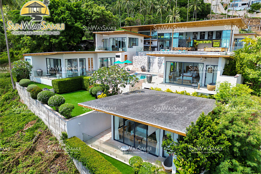 Villas "Villa Asi – Astonishing 6 Bedroom Seaview Pool Villa in Chaweng for sale" 6 bedrooms, garden, gym, private pool, sea viewsale for 133 000 000 baht