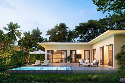 Villas "Sunset Village – Prime 2 to 3 Bedroom Garden Pool Villas in Choengmon for sale" 3 bedrooms, garden, private pool, walking distance to the beach, district Choeng Mon, sale for 11 900 000 baht