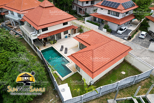 Villas "Beachside 5 Bedroom Garden Pool Villa in Thongson Bay Villas for Sale" 3 bedrooms, garden, private pool, walking distance to the beach, district Thongson Bay, sale for 17 500 000 baht