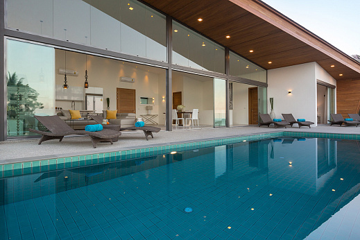Villas "Azur Samui – Attractive 4 Bedroom Seaview Pool Villa in Maenam for sale" 4 bedrooms, garden, private pool, sea view, district Maenam, sale for 26 450 000 baht