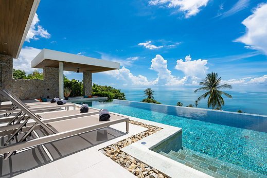 Villas "Bayview Estate, Villa B5 - Brand New Panoramic Sea View Villa in Chaweng Noi" 3 bedrooms, garden, private pool, sea view, district Chaweng Noi, sale for роа