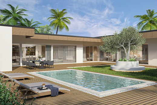 Villas "Sunny Retreat – 3 Bedroom Garden Pool Villas Near Fisherman’s Village for sale" 3 bedrooms, garden, private pool, walking distance to the beach, district Bophut, sale for 16 000 000 baht