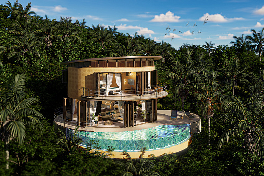 Villas "Kunkhao Vale – Ecological 2 Bedroom Seaview Villas in Bang Makham for sale" 2 bedrooms, private pool, sea view, district Nathon, sale for 15 600 000 baht