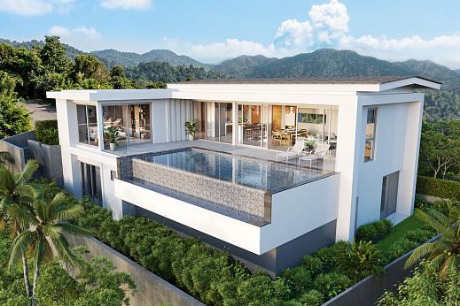 Villas "Horizon 32S – Off-plan 4 Bedroom Seaview Villa in Horizon Villa, Choeng Mon for sale" 4 bedrooms, garden, gym, private pool, sea view, district Choeng Mon, sale for 22 000 000 baht