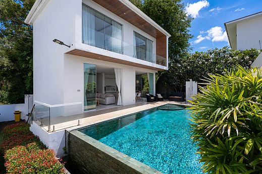Villas "Villa Vista – Modern 2 Bedroom Garden Pool Villa in Lamai for sale" 2 bedrooms, garden, private pool, sea view, walking distance to the beach, district Maenam, sale for 10 900 000 baht
