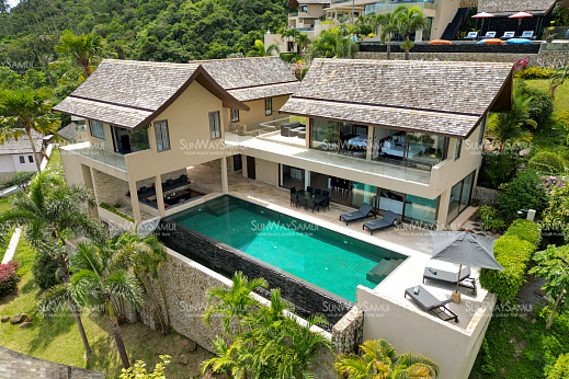 Villas "Rockwater Villa Enam – Timeless 4+1 Bedroom Seaview Pool Villa in Chaweng Noi" 5 bedrooms, garden, private pool, sea view, district Chaweng Noi, sale for 36 000 000 baht