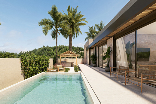 Villas "TRIO – Tropical 3 Bedroom Garden Pool Villa in Fishermen’s Village for Sale" 3 bedrooms, garden, private pool, walking distance to the beach, district Bophut, sale for 15 550 000 baht