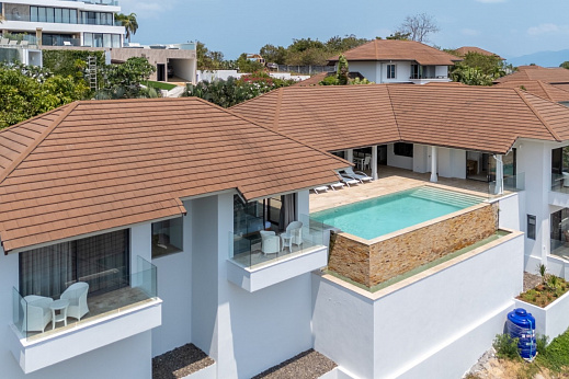 Villas "Villa Mandala – Prestigious 4 Bedroom Seaview Villa in Choengmon for sale" 4 bedrooms, garden, private pool, sea view, walking distance to the beach, district Choeng Mon, sale for 35 000 000 baht
