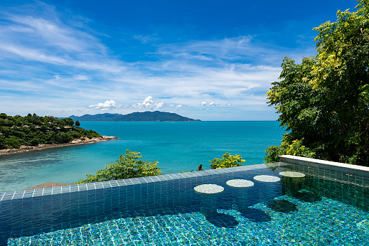 Villas "Nautical 4+1 Bedroom Seaview Semi-Detached Pool Villa in Plai Laem for sale" 5 bedrooms, garden, gym, private pool, sea view, walking distance to the beach, district Plai Laem, sale for 32 000 000 baht