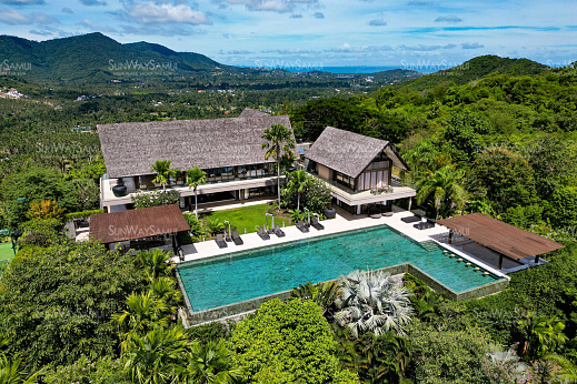 Villas "Panacea Retreat – Jewel Villa with Unrivaled 360° Panoramic Views in Bophut for sale" 6 bedrooms, private pool, sea view, district Bophut, sale for 320 000 000 baht