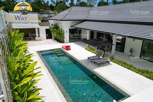 Villas "Tropical Balinese 4 Bedroom Garden Pool Villa in Maenam for Sale" 4 bedrooms, garden, gym, private pool, district Maenam, sale for 16 500 000 baht