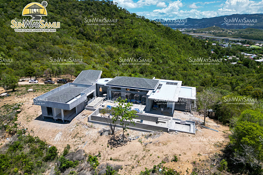 Villas "Palatial 4 Bedroom Seaview Pool Villa in Plai Laem Mountain Ridge for sale" 4 bedrooms, sea view, district Plai Laem, sale for 130 000 000 baht