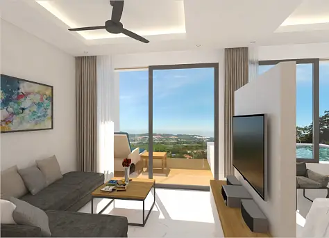 Condominiums "(SOLD) 1-2 Bedroom Sea View Apartments with plunge pool for sale, Lamai" 2 bedrooms, 2 showers, private pool, sea view, district Lamai, 