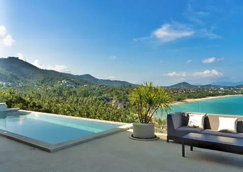 Villas "(SOLD) Glamorous 5 Bedroom Seaview Pool Villa in Chaweng Noi for sale" 4 bedrooms, 5 showers, garden, private pool, sea view, walking distance to the beach, district Chaweng Noi, 