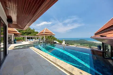 Villas "Massive 7 Bedroom Seaview Pool Villa in Taling Ngam for sale" 7 bedrooms, &gt;9 showers, garden, gym, private pool, sea view, district Taling Ngam, 