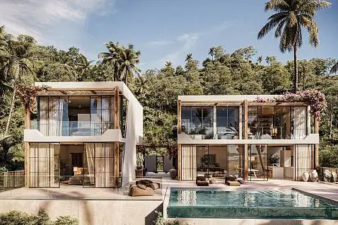 Villas "Chandra Villas – Mediterranean 3 Bedroom Seaview Pool Villa in Chaweng" 3 bedrooms, 3 showers, garden, private pool, sea view, district Chaweng, 