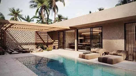 Villas "Nadi Villa – Leasehold Mediterranean 3 Bedroom Garden Pool Villa in Chaweng" 3 bedrooms, 4 showers, garden, private pool, sea view, district Chaweng, 