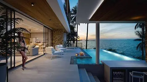 Villas "Bayview Estate - stunning infinity 3 bedroom sea view villas in prime location  " 3 bedrooms, 4 showers, garden, private pool, sea view, district Chaweng Noi, rent from 25 000 000 baht