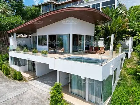 Villas "Villa Daniela - Charming 3+1 Bedroom Seaview Villa in Plai Laem for sale" 4 bedrooms, 3 showers, garden, private pool, sea view, district Plai Laem, 