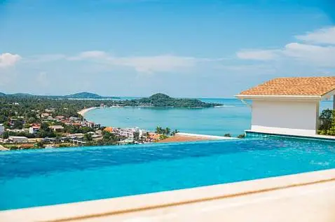 Villas "(SOLD) Villa Maria – 4 Bedroom Seaview Pool Villa in Fisherman’s Village Bophut for sale" 4 bedrooms, 5 showers, private pool, sea view, district Bophut, 