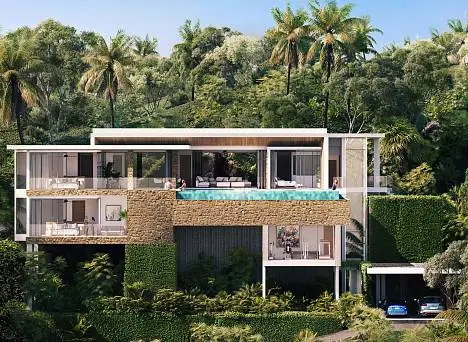 Villas "Bayview Estate - stunning infinity 4 bedroom sea view villas in prime location  " 4 bedrooms, 5 showers, private pool, sea view, district Chaweng Noi, rent from 38 000 000 baht