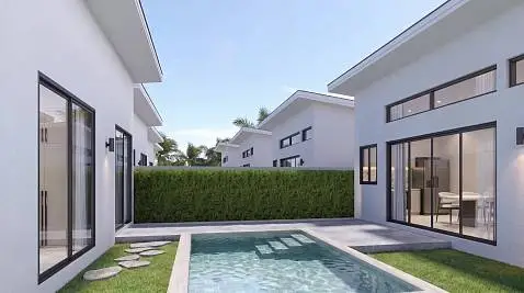 Villas "Luma by Hideaway – 3 Bedroom Garden Pool Villa in Bophut for sale" 3 bedrooms, 4 showers, garden, private pool, district Bophut, 
