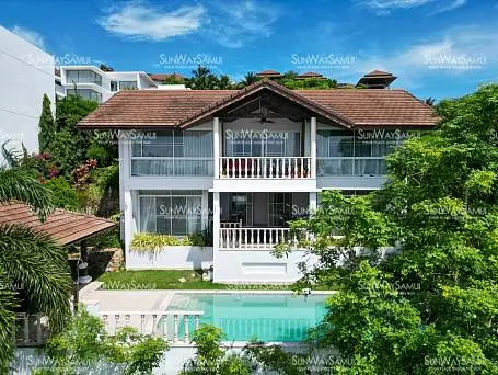 Villas "Villa Horizon 37 - Serene 3 Bedroom Seaview Pool Villa in Choengmon for sale" 3 bedrooms, 4 showers, garden, private pool, sea view, walking distance to the beach, district Choeng Mon, 