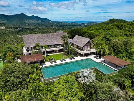 Villas "Panacea Retreat – Jewel Villa with Unrivaled 360° Panoramic Views in Bophut for sale" 6 bedrooms, 6 showers, private pool, sea view, district Bophut, 