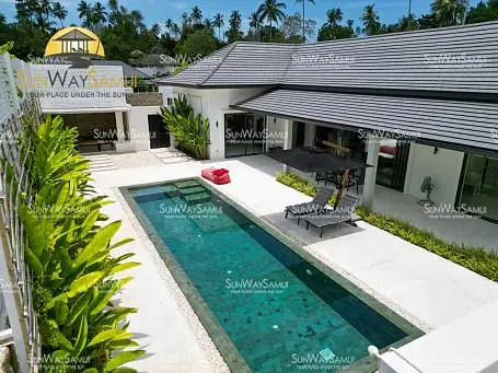 Villas "Tropical Balinese 4 Bedroom Garden Pool Villa in Maenam for Sale" 4 bedrooms, 4 showers, garden, gym, private pool, district Maenam, 