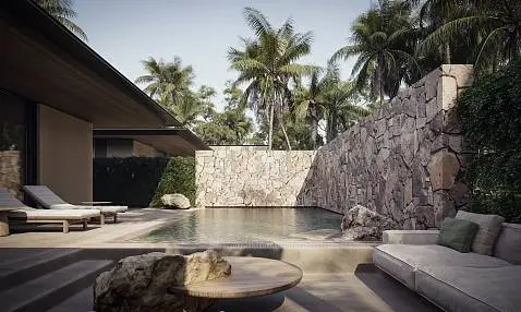 Villas "(SOLD) Kiwa Residences – Beach Access 3 Bedroom Pool Villa in Bang Por for sale" 3 bedrooms, 4 showers, garden, private pool, walking distance to the beach, district Bang Por, 